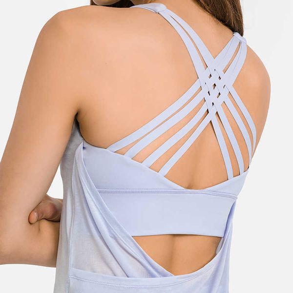 

l-55 fitness woman high impact yoga tanks cross straps wireadjustable buckle spandex sport gym workout bra, Black;white