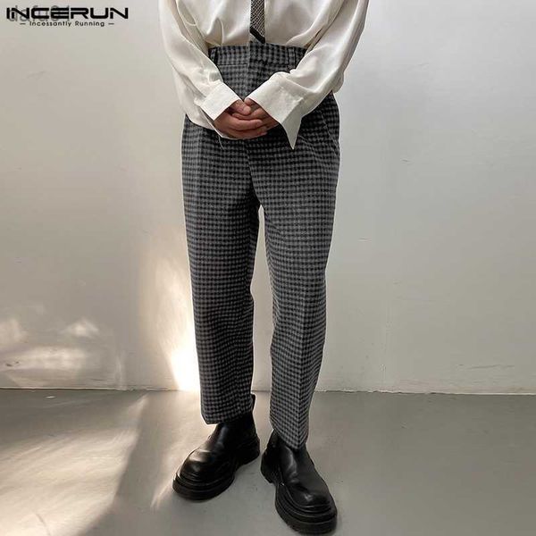 

men's pants men pants plaid streetwear pockets joggers loose vintage casual trousers men korean style 2023 leisure pantalon s-5xl incer, Black