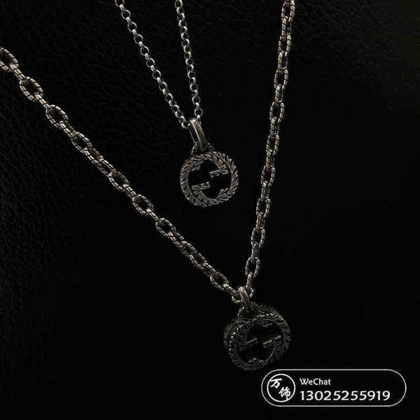 

designer jewelry bracelet necklace ring accessories interlocking fried dough twist made old rattan engraved male female lovers ins high qual, Silver