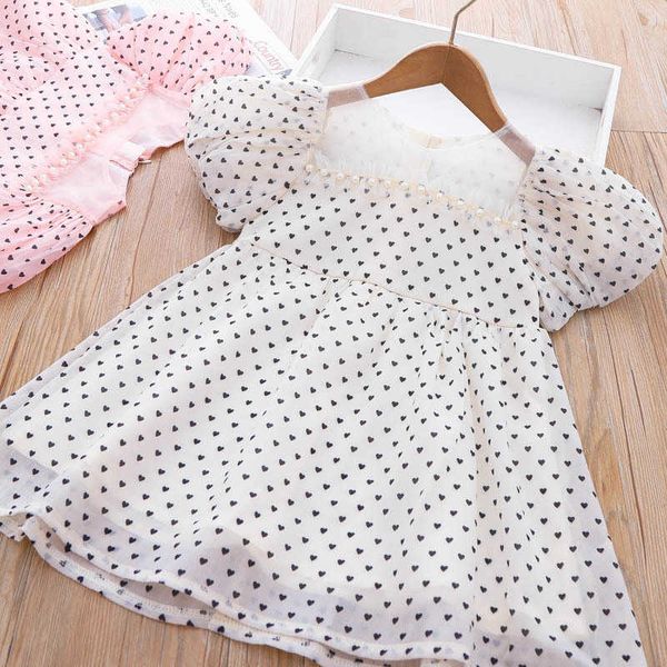 

girl's dresses toddler summer new girls love print dress baby girl bubble sleeve ladies style princess dress kids clothes robe aa230531, Red;yellow