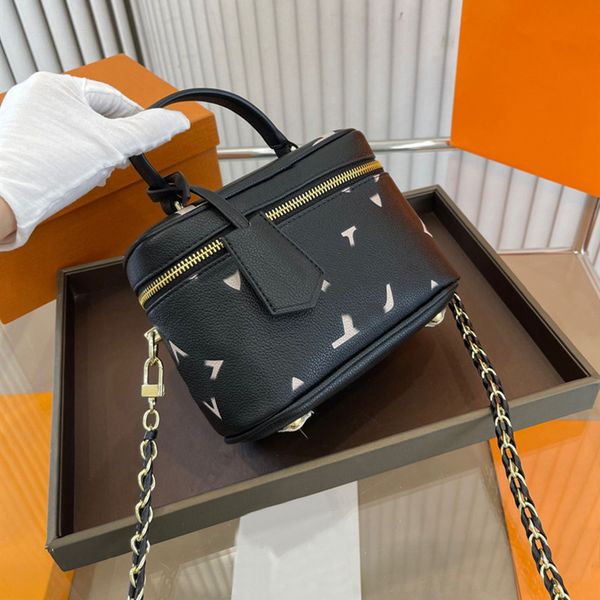 

fashion lady shoulder bags closure mini box bag printed makeup bags designer handbag vintage cosmetic case metal chain crossbody shoulder ba