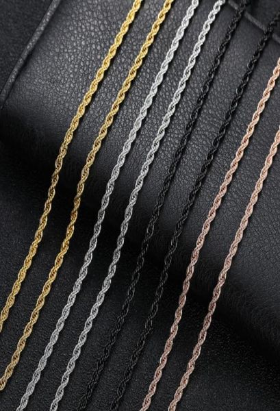 

mens gold chains necklaces stainless steel chain titanium steel black silver hip hop necklace jewelry 3mm5406006