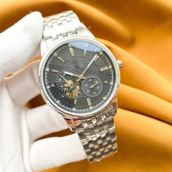 

new classic men's watch four-pin automatic mechanical movement multicolor optional u1, Slivery;brown