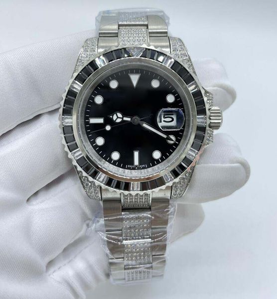 

classic elling 3 styles men wristwatches 40mm diamond dial sapphire luminous 2813 movement auto date refined steel mechanical automatic mens, Slivery;brown