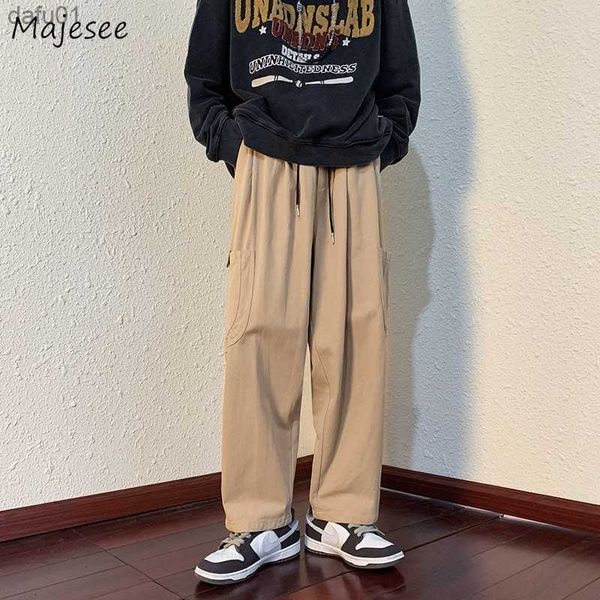 

men's pants baggy cargo pants men s-3xl american streetwear teens military kpop multi pockets handsome pantaloanes homme designer trous, Black