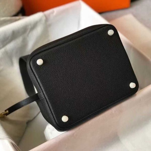 

original edition 7a h home designer picotin lock bags family 18cm classic vegetable basket casual handmade waxed leather bag with logo