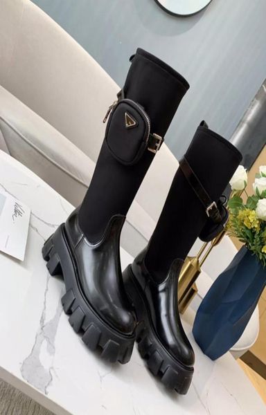 

whole real skin prabhdeki 2020 new martin boots women039s pocket bag muffin platform ankle boots midtube knigh3664611, Black