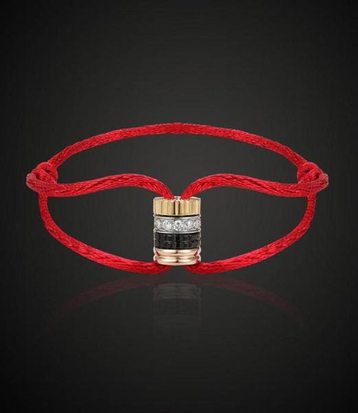 

yahan jewelry luxury stainless steel boucheren different silk string hand make bracelet four color zircon ring fashi41357556517648, Golden;silver