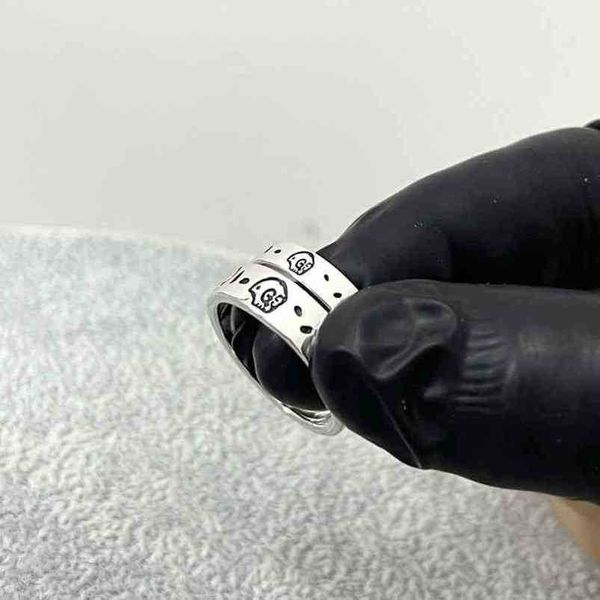 

2023 new designer jewelry bracelet necklace ring elf skull concubine men's women's simple couple's ins pair ringnew jewellery, Silver