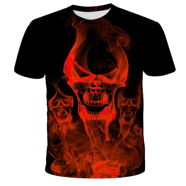 

men's t shirts men's/women summer t-shirt round neck short sleeve blue flame 3d printed high qualit black casual tshirt 222fk, White;black