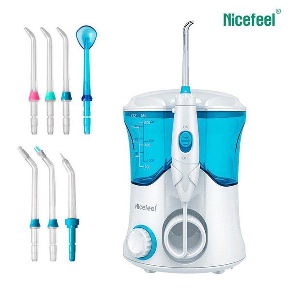 

toothbrush nicefeel fc169 ultrasonic oral irrigator water jet flosser 600ml water tank jet tips teeth cleaner dental water flosser 7 nozzle