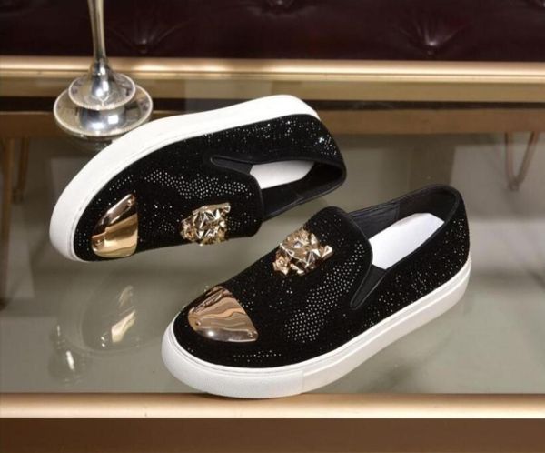 

2021 new big size shoes men slip on men039s loafers luxury casual fashion trend brand men039s shoes wedding shoes7324865, Black