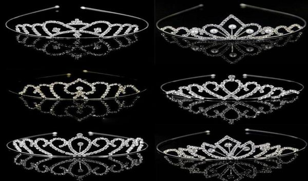 

girls crystal tiaras and crowns headband girls princess bridal prom crown wedding party accessiories hair jewelry217d2614512, Slivery;white