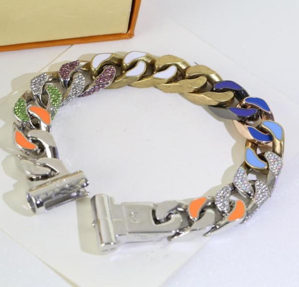 

titanium steel designer bracelet chain with diamonds hip hop bracelets personality chains fashion jewelry supply2219176, Black