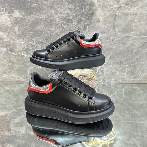 

2023 new men women designer sneaker casual shoes leather sneakers embroidered stripes white shoes flat 0529, Black