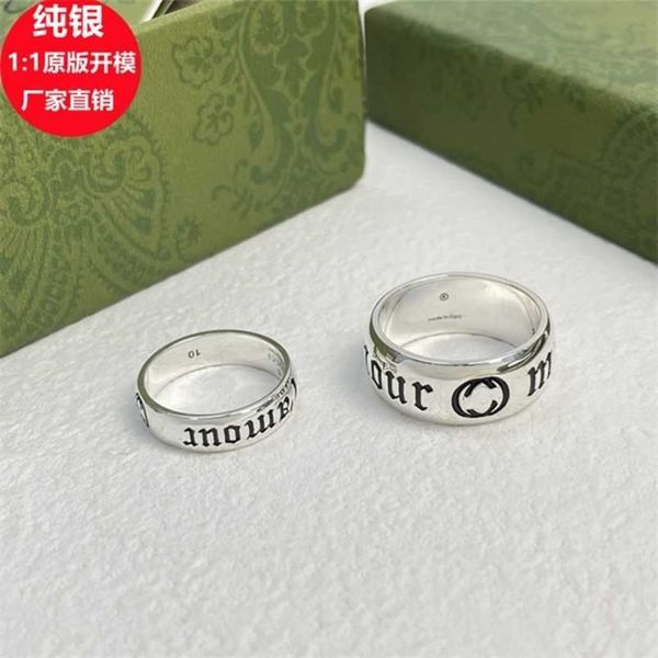 

20% off 2023 new designer jewelry bracelet necklace 925 love width men's women's same couple's ring, Silver