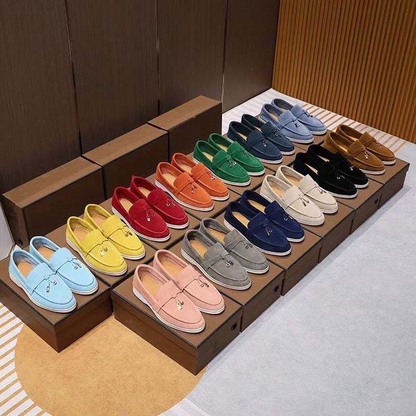 

lp leather loafers men shoes designer women casual dress shoe chamois leather flat shoes simple and comfortable big size 35-46 02, Black