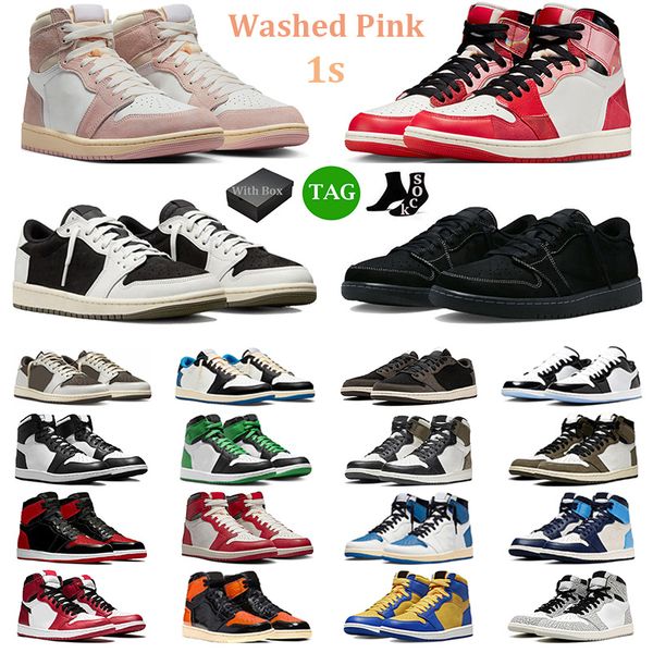 

men women 1 basketball shoes 1s low olive black phantom reverse mocha spider-verse lost found white cement washed pink mens trainer sports s