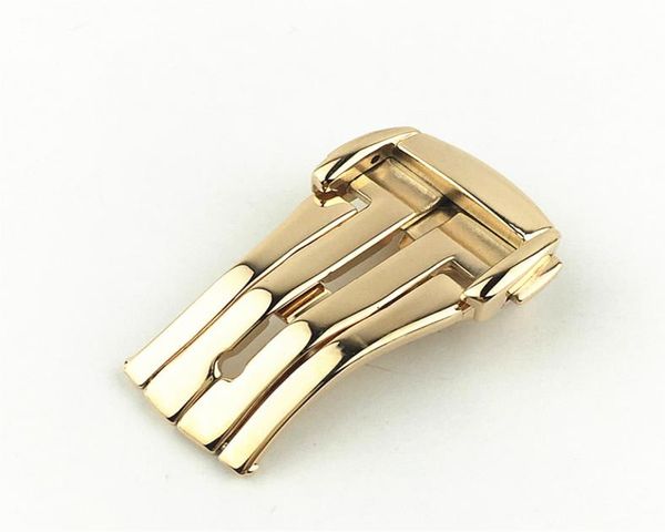 

watchband deployment buckle folding clasp for fit omega watch strap buckle 18mm 20mm silver gild rose stainless steel5921634, Black;brown