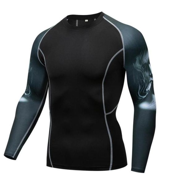 

men039s running shirts quickdrying compression sports shirts gym running football shirts bodybuilding t shirt22790761690852, Black;blue