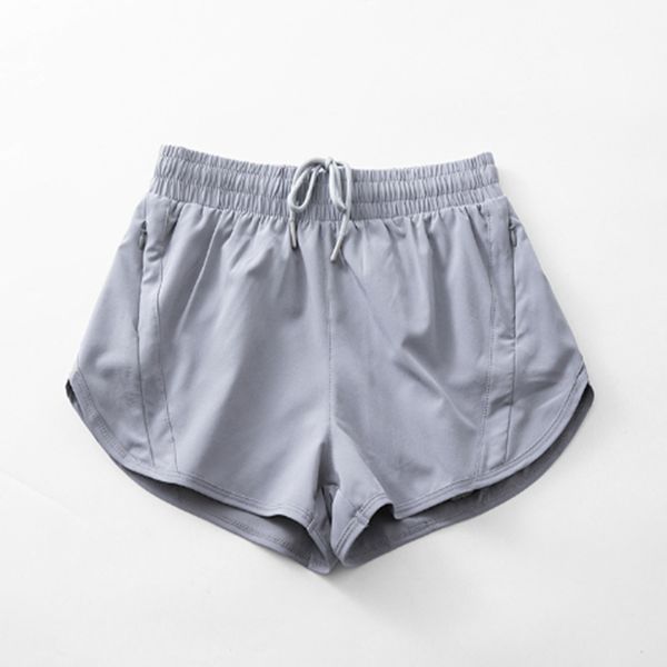 

lu-99 women's shorts loose side zipper pocket shorts gym workout running shorts drawcord outdoor short anti-glare yoga cn7l, White;black