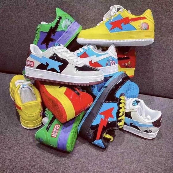 

oga bathing ape bapestas men women casual shoes sneaker tn fashion sk8 sta camo black white green red orange camouflage trainer sports sneak