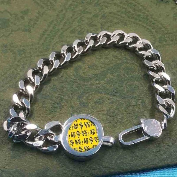 

2023 new designer jewelry bracelet necklace ring same interlocking trial personality trend hand, Black