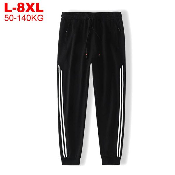 

pants mens joggers casual pants size stripes men sportswear tracksuit sweatpants big size bottoms trousers hip hop jogger streetwear, Black