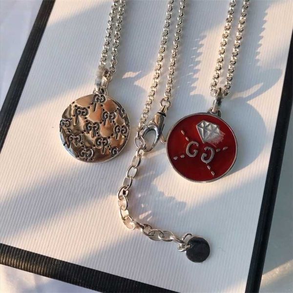 

designer jewelry bracelet necklace ring 925 sterlin classic red pendant clavicle chain high quality, Silver
