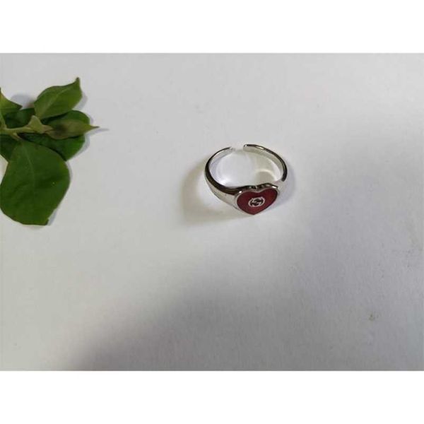 

designer jewelry bracelet necklace red blue love ring 925 men's women's couple pair trend simple ring high quality, Silver