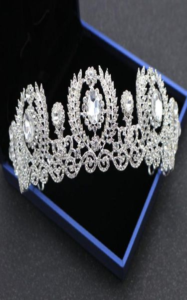 

luxury baroque queen crystals wedding crowns bridal tiaras diamond jewelry rhinestone headpieces hair accessories pageant ti3374998, Silver