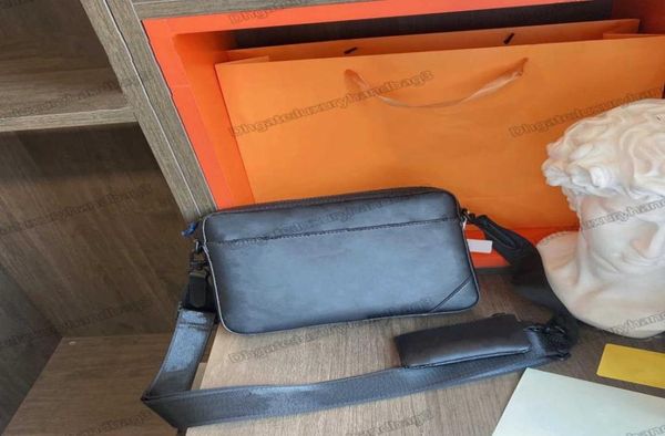 

duo messenger bag hybrid crossbody removable coin purse monograms shadow embossed leather textile strap 2pcs mens shoulder bags m6187691