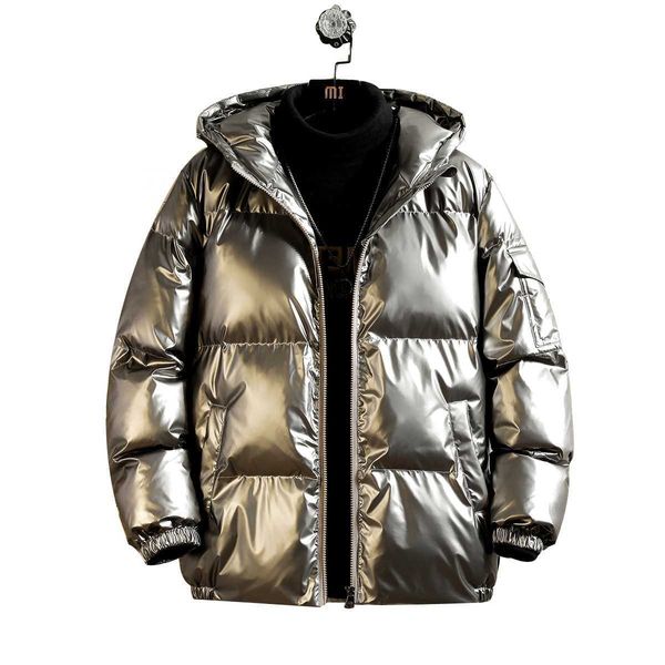 

shiny jackets fashion style men's custom puffer jacket wholesale winter jackets slcs, Black
