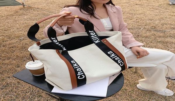 

woman canvas bag fashionable casual large capacity tote student singleshoulder bag1009941