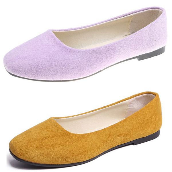 

bottomed colored flat candy 2023 ashionable work shoes greenyellow sier comfortable suede cloth faced women's shoes, student shoes ,, Black