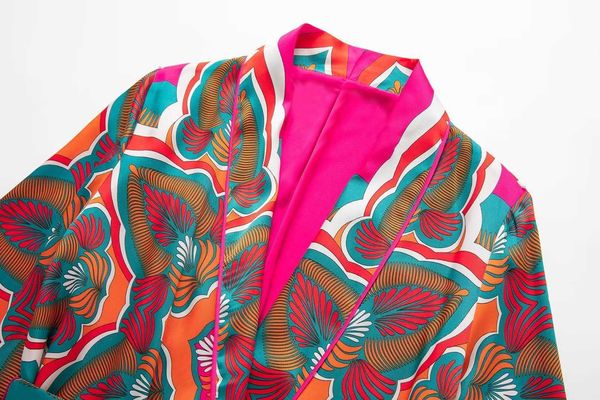 

autumn pb za new women's clothing belted retro print kimono coat ixx, White