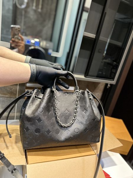 

designer bella bucket bag handbag petit noe handbag drawstring genuine leather hollow monograms wallet shoulder straddle chain handbag