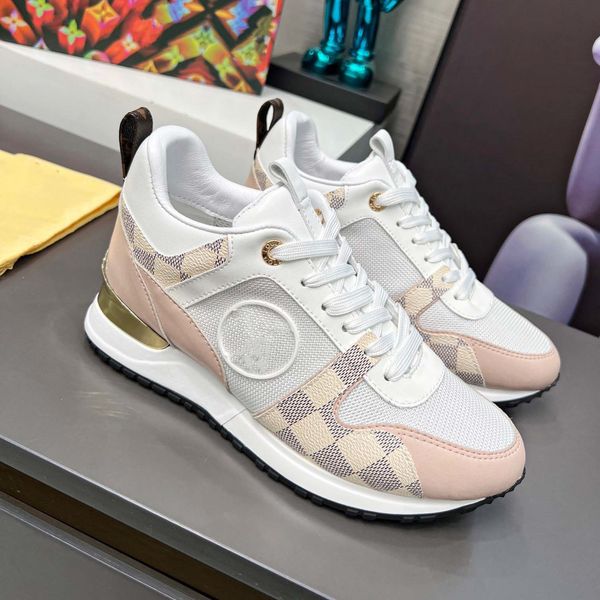 

designers run away sneakers women casual shoes suede calf leather flowers embellished mesh lace-up trainer runner shoe basketball sneaker 03, Black