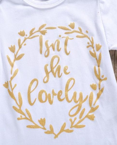 

baby girl romper clothing suits new born kid designer three pieces two brand print romper pants baby summer casual clothing sets1316129, White