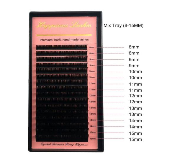 

16 lines eyelash extension eye lashes super soft silk mink individual lashes supplies deep matt natural looking hpness8185678