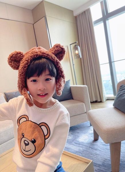 

casual kids girl boy knit pullover autumn winter solid color loose jumpers children round collar long sleeve sweaters 4526642, Blue
