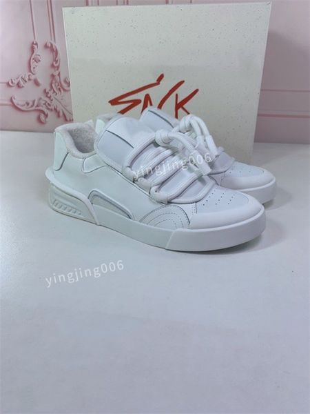 

new men designer sneaker casual shoes leather sneakers embroidered white shoes flat platform walking sports trainers, Black