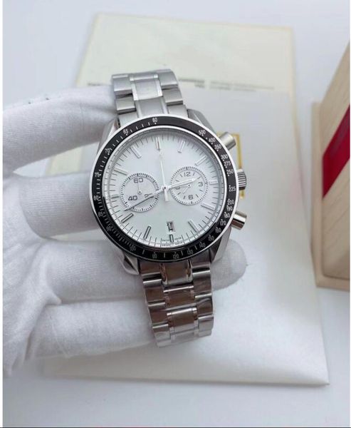 

multicolor watches mens 44mm full function quartz chronograph watch men's steel strap sport life waterproof watchs fashion designer wri, Slivery;brown