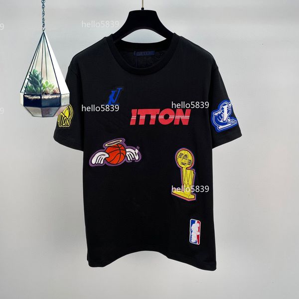 

2023 Tees Mens Designers T Shirt Man Womens tshirts With Letters Print Short Sleeves Summer Shirts Men Loose Tees Asian size S-XXXL p062, Black