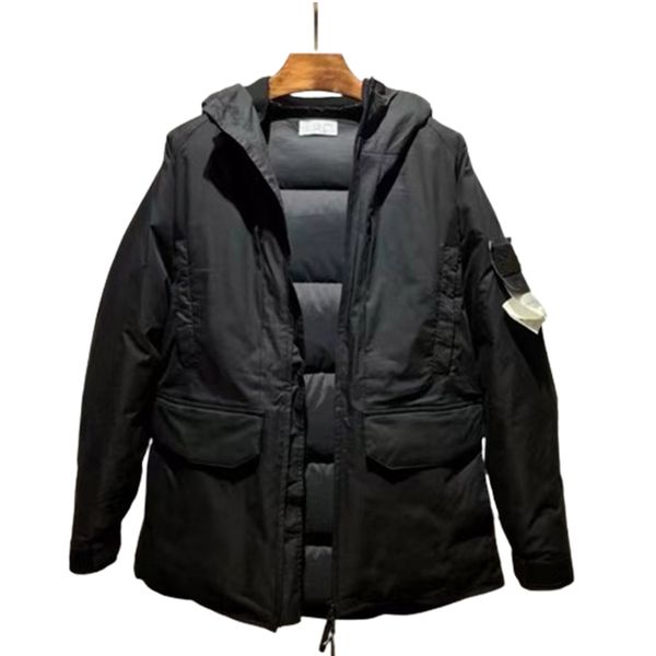 

Winter Warm Down Jacket Designer Hooded Puffer Fashionable Topstoney Couple Fashion Jacket Solid Color Down Clothing Street Versatile Puffer Jacket, Black