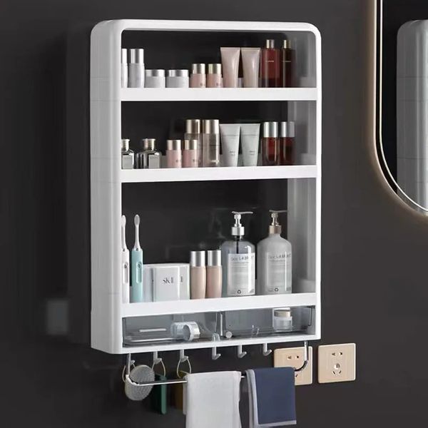 

Makeup Storage Shees Mounts Rack Holder Toiletries Organizer Bath Wall Shelf Bathroom Towel Kitchen Shlef 231201