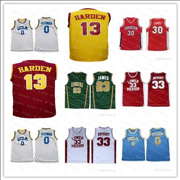 

NCAA College Retro Basketball Jersey 3 Iverson James 13 Harden 30 Curry 3 Wade Irish 23 James 33 Bryant Georgetown Sewn Low Price, 3-navy