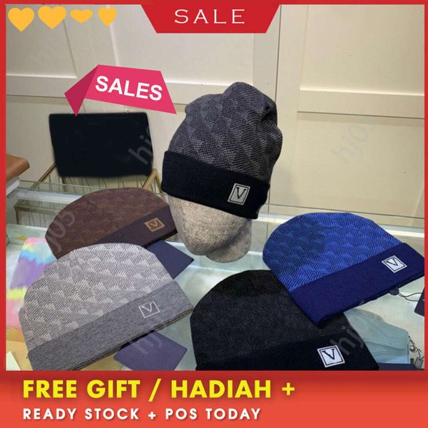 

aPlaid designer beanie designer hats for men knitted bonnets winter hat fall thermal skull cap ski travel classical luxury beanies brown bla331, 3#