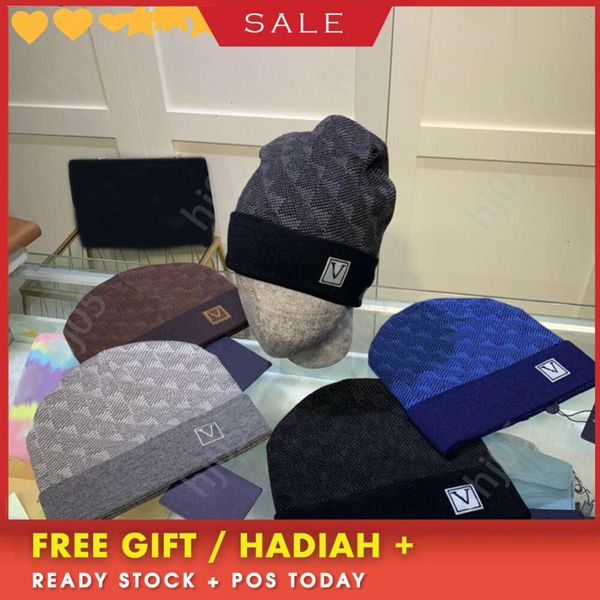 

Plaid designer beanie designer hats for men knitted bonnets winter hat fall thermal skull cap ski travel classical luxury beanies brown blac331, 5#