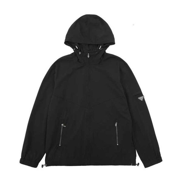 

Jackets Men' Correct version product for autumn and winter featuring a chest triangle micro label sun protection breathability fashionable men' women' jackets U3B, Black